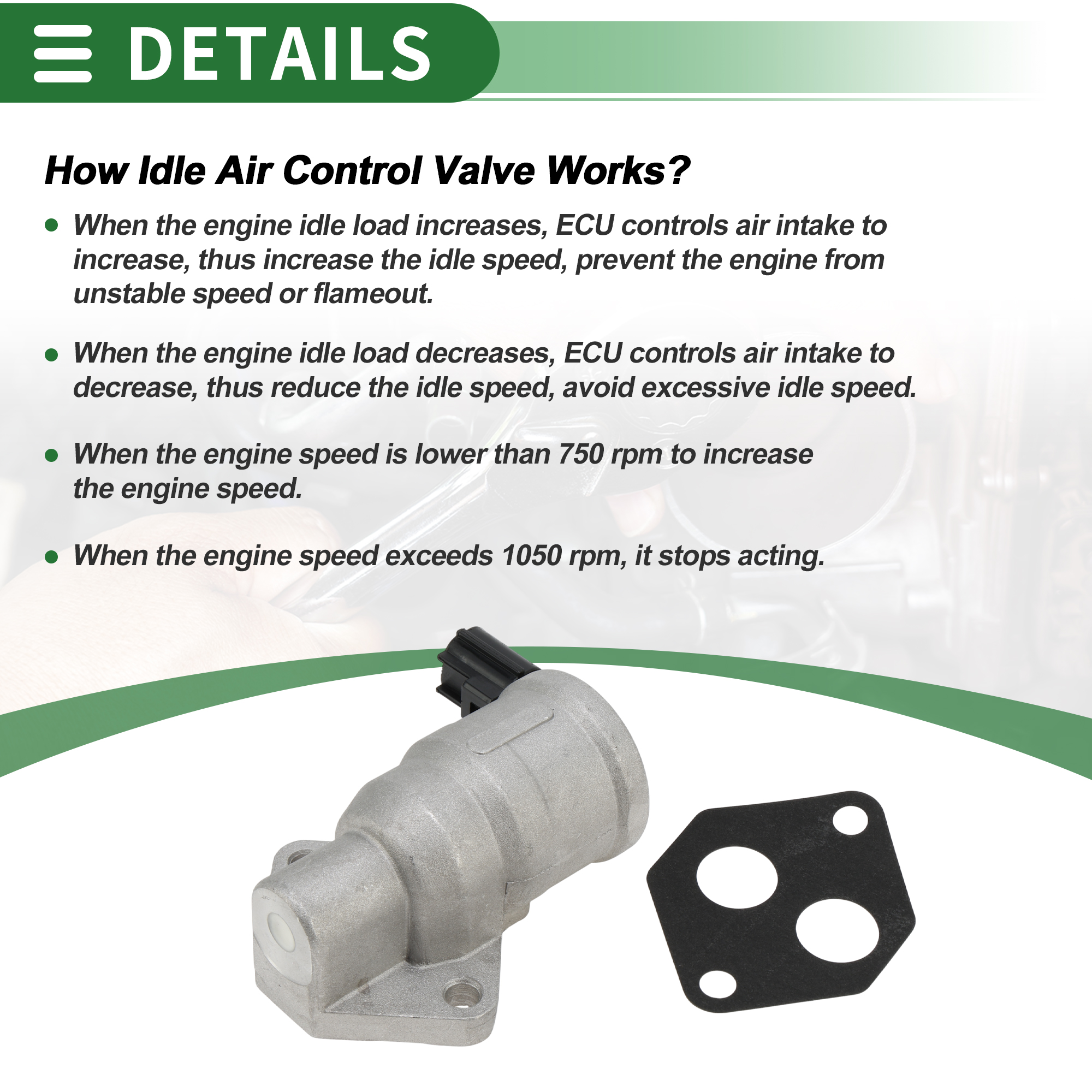 Car Idle Air Control Valve for Ford F-150 99-00 Replace No.XL3E9F715BA IACV Idle Motor Idle Air Control Valve for Stable Engine Operation