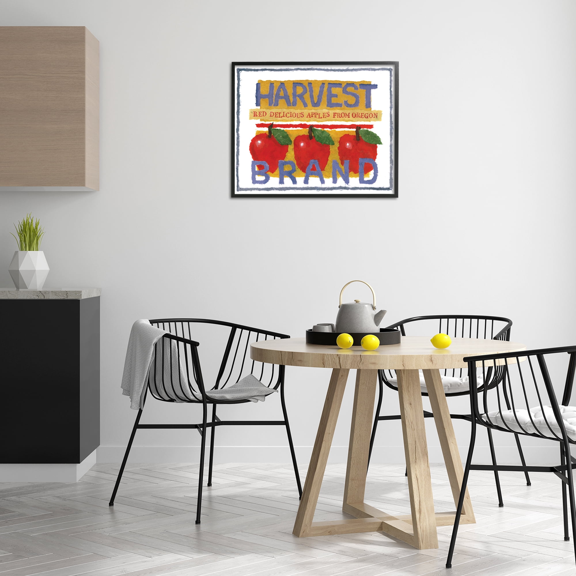Stupell Industries Oregon Harvest Apples Food & Beverage Painting Black Framed Art Print Wall Art, 30 x 24