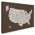 thumbnail image 3 of Trademark Art 'COFFEE-USA States Text Map' Canvas Art by Michael Tompsett, 3 of 4