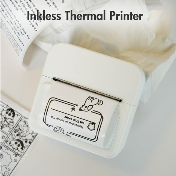 BAOKALER Label Maker Machine with Tape, Bluetooth Thermal Label Printer, Mini Sticker Maker , Free Cut Small Printer for for Home, Office, School