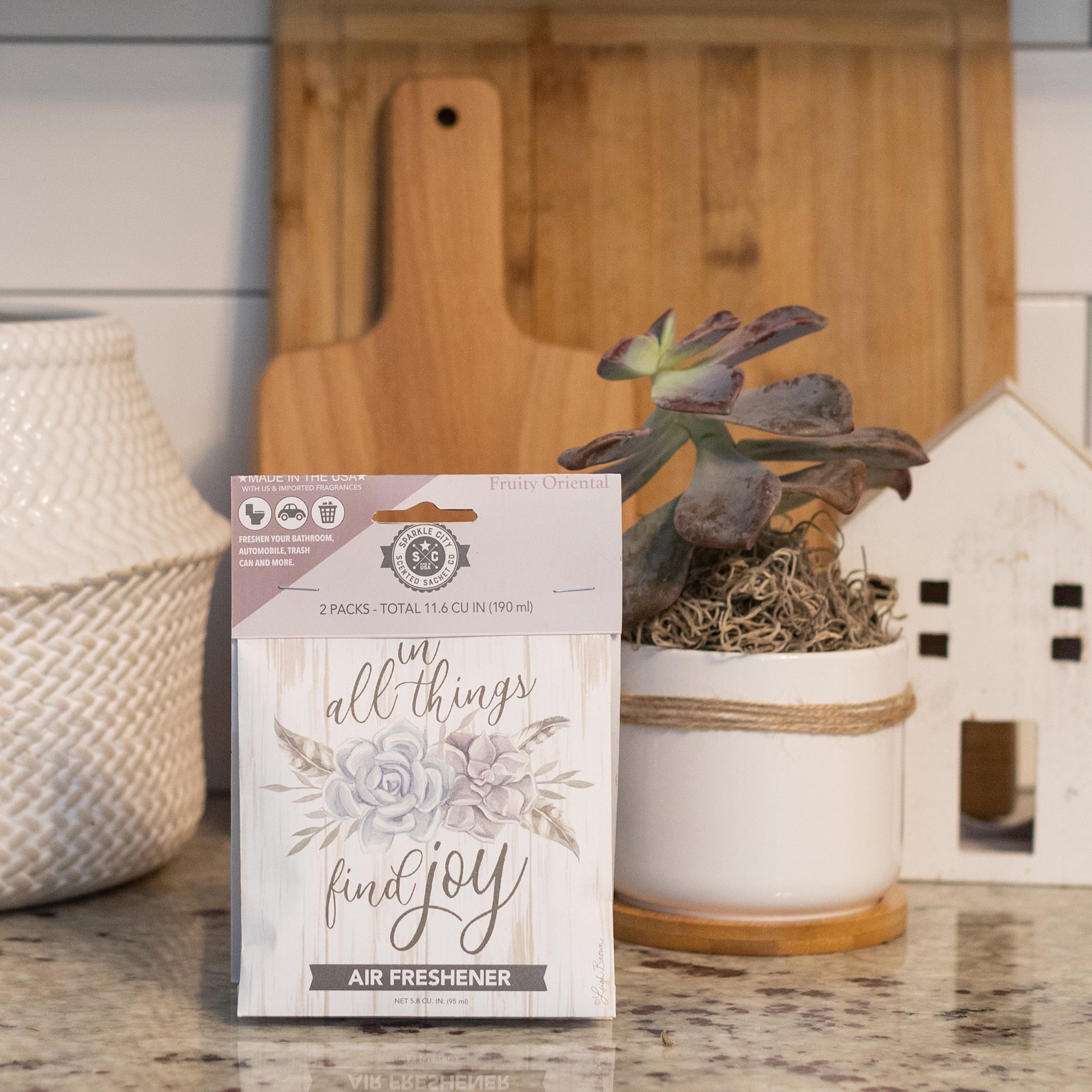 Sparkle City Scented Sachet 2 Pack, In All Things Find Joy