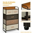 thumbnail image 5 of Costway 5-Drawer Dresser Storage 4-Tier Organizer Tower Steel Frame Wooden Top Cream, 5 of 10