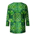 thumbnail image 5 of Levmjia 3/4 Length Sleeve Womens Tops Spring Fall St. Patrick's Day Women's Fashion Printed Tees Casual Crewneck Loose T Shirt Ladies Tops Blouses Shirts, 5 of 5