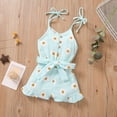 thumbnail image 3 of FRSASU Kids Jumpsuit Clearance,Summer Baby Girls Clothes Infant Belt Little Daisy Print Refresh Sling Jumpsuit, 3 of 9