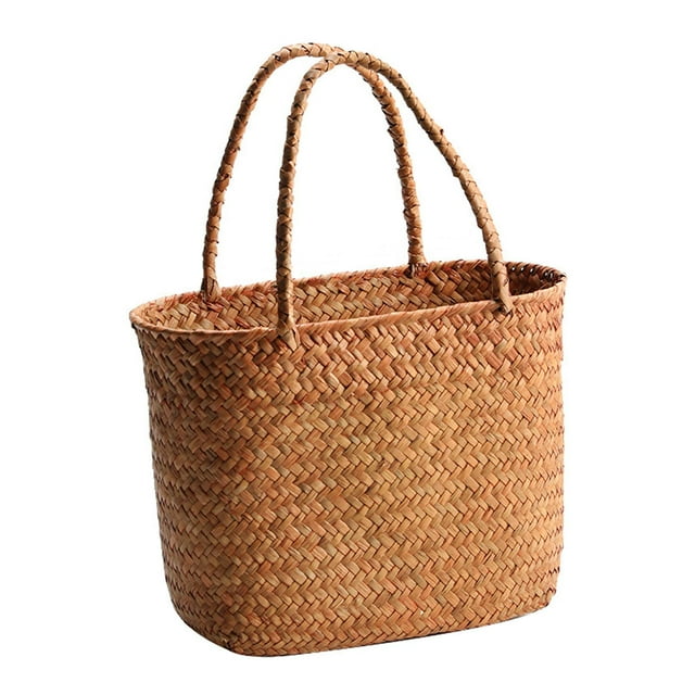 Cesta Cesta de almacenamiento tejida a mano Cestas de comestibles tejidas portátiles Asas dobles Cesta de picnic al aire libre Cesta tejida Sunnimix Cesta tejida