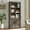 Rustic Oak Black, variant on Merluxy Farmhouse Bookcase with Doors, Bookshlf Storage Cabine with Adjustable Shelves & Barn Door, Pantry Cabinet for Kitchen, Rustic White
