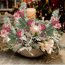 JGJJUGN 1Pc Christmas White Cuttings, Frosted Pine Needle Branch, Decorative Floral Stem, Holiday Decoration Accessory, Winter Wedding Decor, 25cm Artificial Pine, Reusable Plastic Arrangement