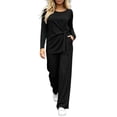 thumbnail image 3 of AnuYalue Women's Plus Size 2 Piece Outfits Long Sleeve Blouse and Pants Solid Loungewear Sets Travel Outfits, 3 of 9