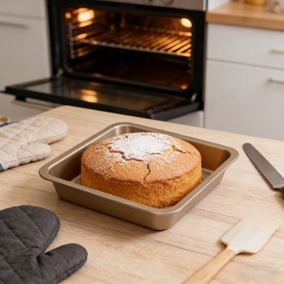 9 Inch Square Nonstick Cake Pan - Carbon Steel Baking Pan for Brownies, Lasagna, Roasting - Heat-Resistant Rust-Proof Oven Safe Dish - Easy Release & Easy Clean