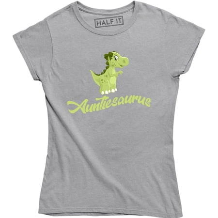 Womens Auntiesaurus Funny Kids Gift for Aunt Cute Dinosaur Top T-Shirt