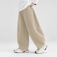thumbnail image 2 of CPNG Girls and Boys Sweatpants Solid Color Elastic High Waist Wide Leg Sweat Pants Soft Daily Wear Casual Baggy Streetwear Pants, 2 of 5