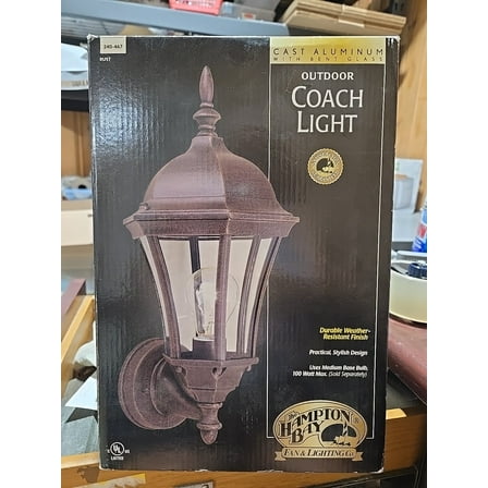 Outdoor Coach Light Solid aluminum Brown/ Rust Beveled Glass Hampton Bay