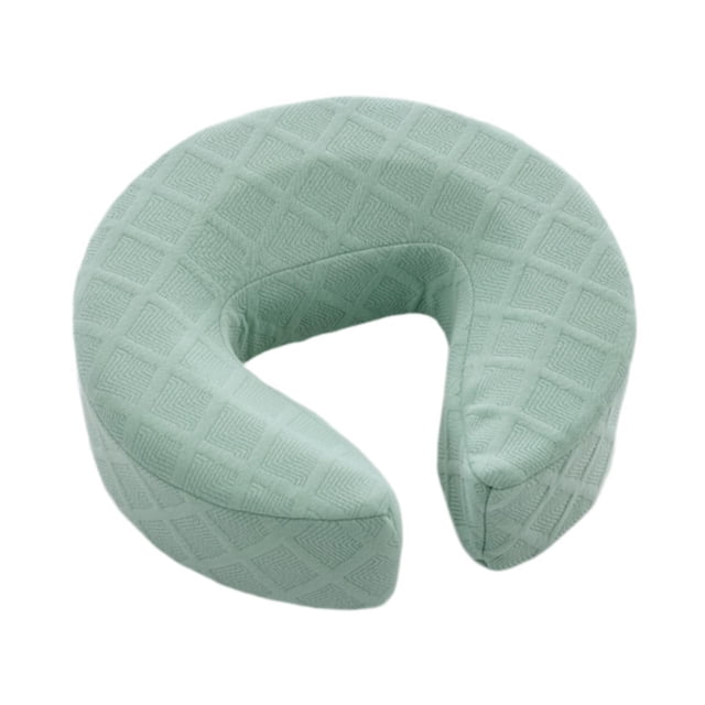 Voxware Face Down Pillow Prone Headrest U Shaped Cushion Ergonomic Sponge Material Compact Foldable Portable Suitable for Professional Therapists Home Bedrooms Beauty Salons Green