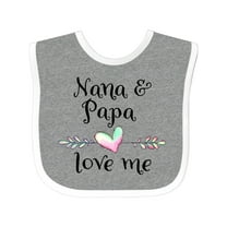 Inktastic Nana and Papa Love Me Heart Grandchild Boys or Girls Baby Bib