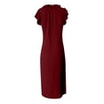 thumbnail image 5 of Puliio Maxi Dresses for Women Sleeveless V Neck Ruffle Loose Casual Dress with Pockets, 5 of 5