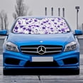 thumbnail image 2 of Awypu Purple White Splattered Paint Drops Minimalistic Front Window Sun Shade for Car 51.18*27.59 in, 2 of 7