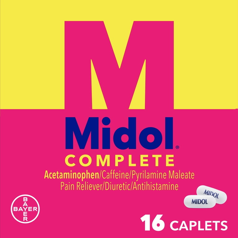 Midol Complete Menstrual Pain Relief Caplets with Acetaminophen