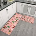 thumbnail image 2 of Pink Christmas Santa Pattern Kitchen Rugs Sets Of 2,Anti Fatigue Kitchen Mat Rugs Non Slip Washable,Decorative Kitchen Floor Mats for Kitchen,Sink,Laundry,17"x30"+17"x47", 2 of 7