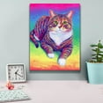 thumbnail image 4 of Epic Graffiti 'Vibrant Rainbow Brown Tabby Cat'  by Rebecca Wang Art Canvas Wall Art, 12" x 16", 4 of 8