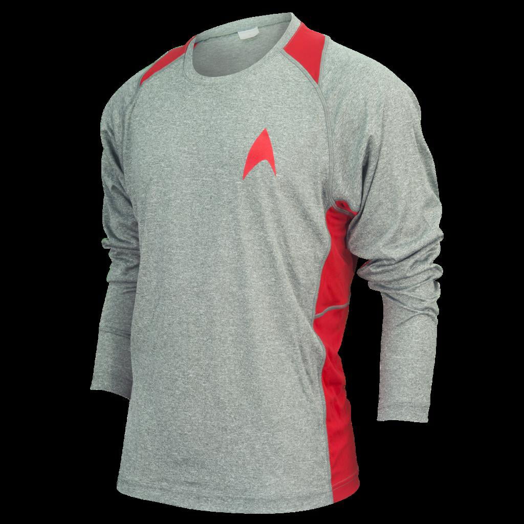 red long sleeve running shirt