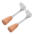 thumbnail image 2 of 2pcs Stainless Steel Potato Masher Avocado Masher with Wooden Handle Pumpkin Masher, 2 of 4
