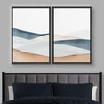 thumbnail image 2 of PixonSign Framed Wall Art Set Pastel Watercolor Mountain Valley Landscape Canvas Prints Nature Wilderness Modern Art Decor Scenic Colorful for Living Room, Bedroom, Office - 24"x36"x2 Black, 2 of 5