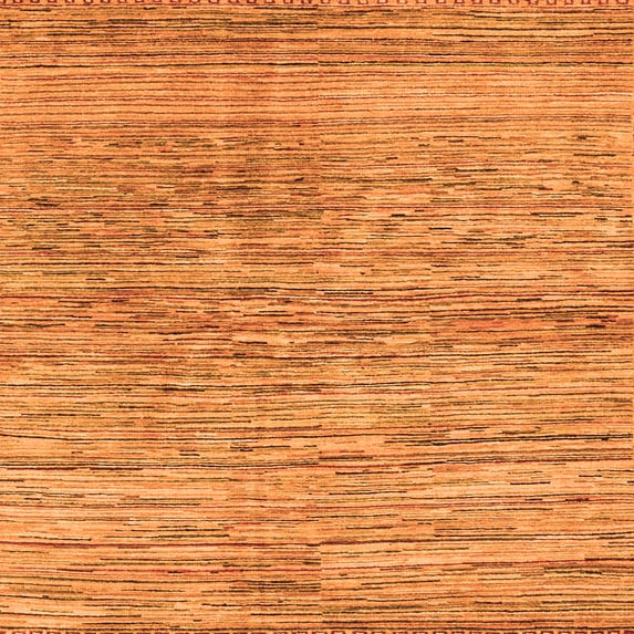 Ahgly Company Indoor Square Abstract Orange Modern Area Rugs, 5' Square