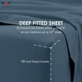 thumbnail image 3 of 1000TC Alaskan King Size 4PC Sheet Set - Premium 1000-Thread-Count 100% Egyptian Cotton, Fit Upto 26 inches Extra Deep Pockets Mattress - Mediterranean Blue, 3 of 7