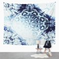 thumbnail image 2 of UFAEZU Cold Blue Floral Circle with Tribal Traditional Luxury Christmas Frozen Wall Art Hanging Tapestry Home Decor for Living Room Bedroom Dorm 60x80 inch, 2 of 2