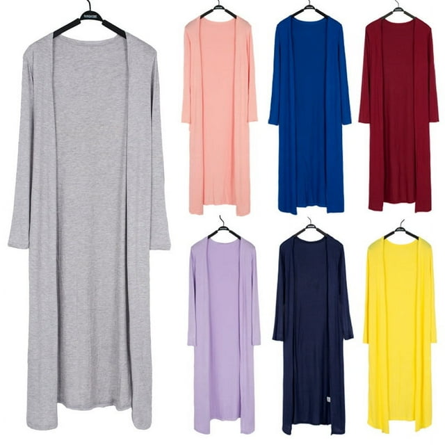 Cárdigan largo modal de otoño y verano para mujer, chal, ropa de protección solar, camisa de aire acondicionado, abrigo fino de manga larga