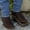 Brown, variant on Coarse Heeled Men's Boots Square Headed Pattern Mid Barrel Western Cowboy Boots
