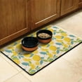 thumbnail image 3 of Dog Food Mat 16x24 Inch Pet Feeding Mat with Retro Yellow Lemon Design, Waterproof, Absorbent, Non-Slip, Quick Dry, Washable for Dogs and Cats, 3 of 6