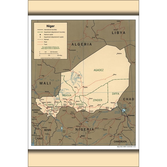 24"x36" Gallery Poster, cia map of niger 2000 p1