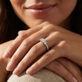 thumbnail image 5 of Pompeii 3/4 cttw Princess Cut 3 Stone Diamond Engagement Ring 14k White Gold (G/H,SI2-I1), 5 of 5