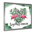 thumbnail image 2 of Designart 'Eucalyptus Leaves With Flamingo Floral Heart' Traditional Framed Art Print, 2 of 4