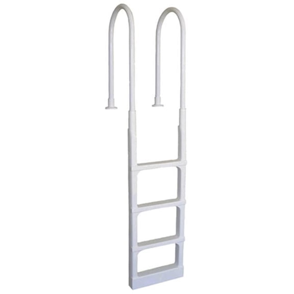 Ground In Pool Ladder With Mounting Flanges, White