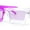 Purple Clear - Purple, variant on Funky 80s Asymmetrical Rectangle Thick Plastic Horn Rim Arm Sunglasses All Beige