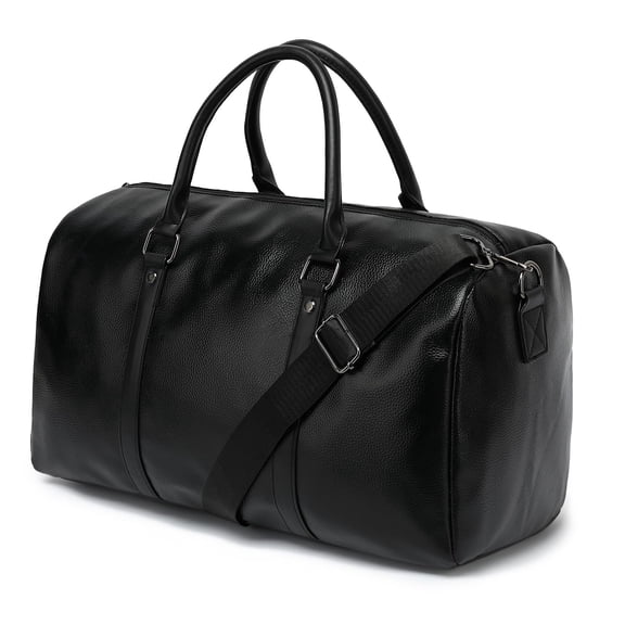 Leather Duffle Bag for Men, Weekender Overnight Travel Bag With Shoe Compartment for Business, Gym, Sports
