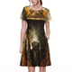 thumbnail image 1 of Disketp Sunflower Cowboy Hat Cow para Vestido de Manga Corta para Mujeres, Vestidos de Verano para Mujeres, Casual y Holgado para la Playa, 1 of 6