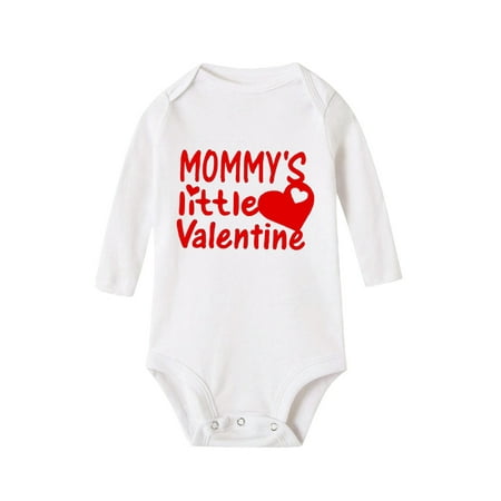 

ketyyh-chn99 Valentines Day Baby Boy Jacket Kids Baby Valentine s Day Toddler Girls Boys Letter Heart Prints Long Sleeves Jumpsuit Romper