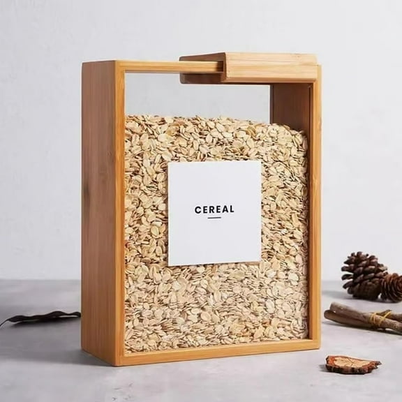 PRETXORVE Wooden Cereal Storage Box