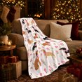 thumbnail image 3 of Playful Dachshund Pups Pink Bows Whimsical Dog Lovers, Playful Pet Portrait Pattern, Warm Flannel Blanket for Living Room and Bedroom, Dog Lovers Just Because Gift, Pet Lover Home Decor, 3 of 9
