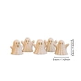 thumbnail image 2 of 5pcs Mini White Ghost Figurines, Resin Halloween Ghost Statues with Hollow Face Designs, Small Spooky Tabletop Decorations for Tiered Tray, Shelf, Mantel, Desk and Seasonal Home Decor, White, 2 of 6