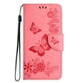thumbnail image 6 of Feishell Wallet Case for iPhone 16 Pro Max,Retro PU Leather Butterfly Embossed Pattern Full Protection Anti-Scratch Magnetic Clasp Flip Holder Card Slots & Cash Pocket Phone Cover,Pink, 6 of 9