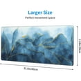 thumbnail image 3 of Blue Golden Watercolor Marble Gaming Mouse Pad XL 31.5×11.8 Inch Gold Line Navy Gray Abstract Extended Mousepad 30X80cm with Non-Slip Rubber Base Stitched Edge Large Desk Pad for Gamer Office, 3 of 6