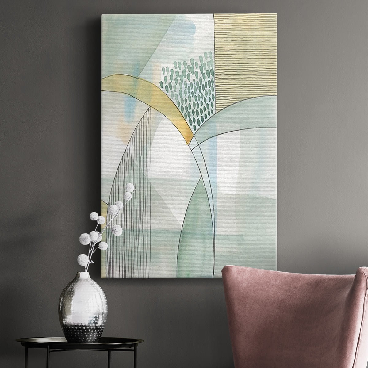 Mint Reflection I Premium Gallery Wrapped Canvas - Ready to Hang