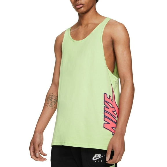 Nike Men's Sportswear Festival Revolution Tank Top Medium Liquid Lime Green Pink