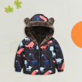 thumbnail image 2 of Generic Coat for Children's Casual Spring Toddler Kids Baby Winter Warm Jacket Outerwear Floral Hooded Zipper Padded Outwear Boys Outdoors Fashion Lightweight Clothing(5-6 Years,M), 2 of 8