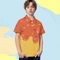 thumbnail image 2 of Utlike Boys Polo Shirt Ice Cream Waffle Or Cone T-Shirt With Pocket Short Sleeve Summer Casual Gentleman Tops Size 5 Years-6 Years Z98Orange, 2 of 4