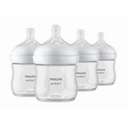 Philips Avent Natural Baby Bottles with Natural Response Nipples (Slow Flow, Flow 2), 4oz, 4-pack, SCY900/04